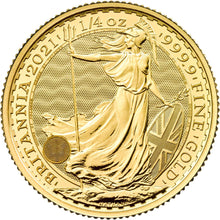 画像をギャラリービューアに読み込む, 英国ブリタニア金貨（1/4オンス） 2021年 イギリス 新品未使用
