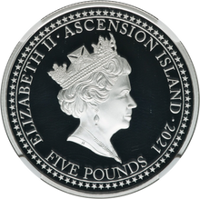 画像をギャラリービューアに読み込む, 2021年 NGC PF70 最高鑑定品 英国領アセンション島 5ポンド銀貨 プルーフ銀貨 エリザベス二世女王 モダンコイン  銀貨 ブリタニア Queen ELIZABETH 鑑定済みコイン ウルトラカメオ ULTRA CAMEO コイン 鑑定 貨幣 通貨 現物資産
