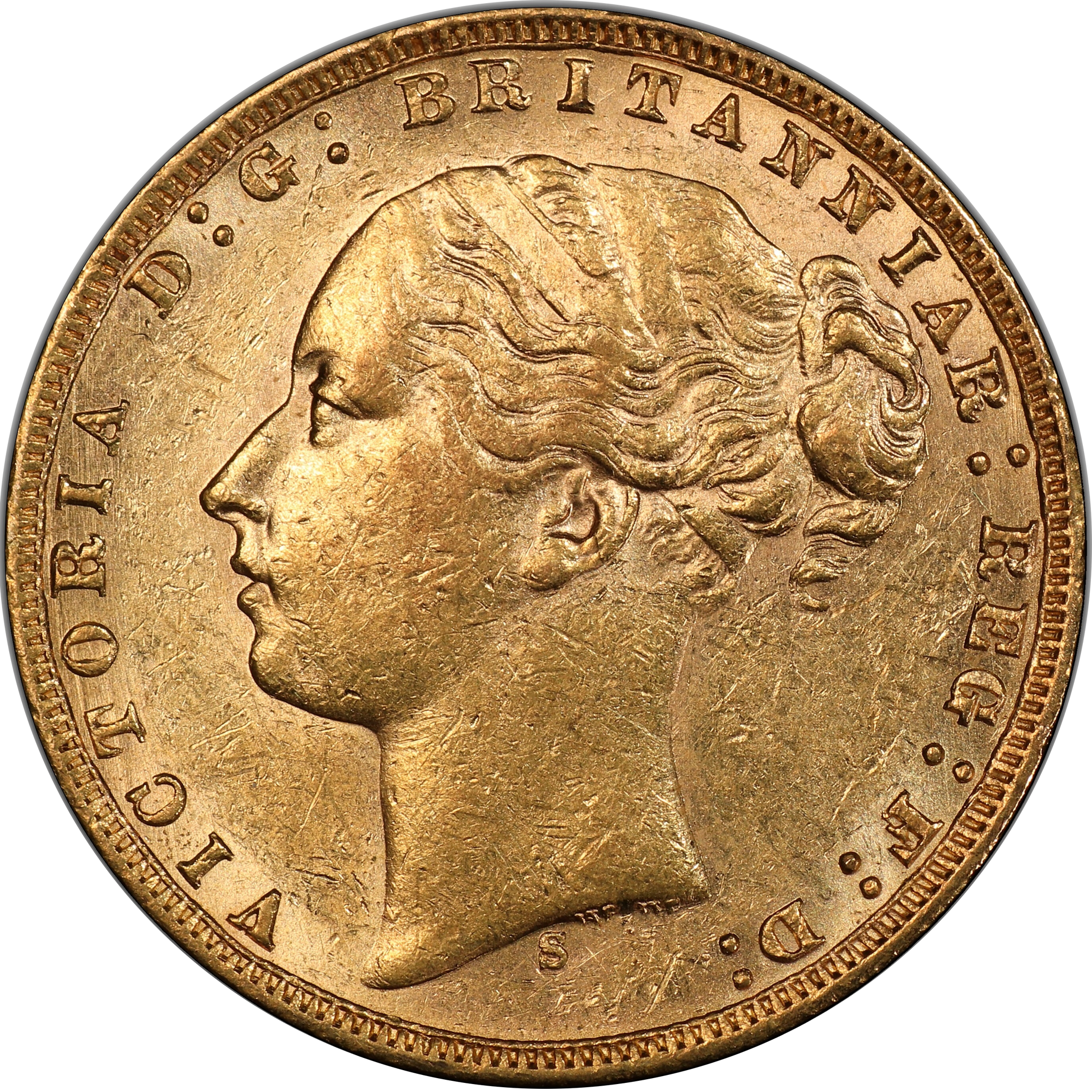 イギリス 1873年 1sov金貨 ヴィクトリア Die NO.「12」極-未