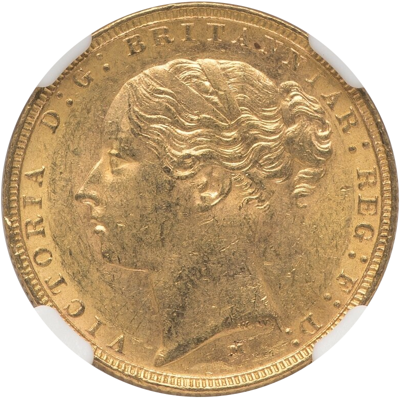 NGC鑑定 1884年 MS61 オーストラリア ビクトリア女王 ソブリン金貨 
