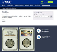 画像をギャラリービューアに読み込む, 【NGC鑑定 MS63】イギリス領インド ビクトリア女王ヤングヘッド ルピー銀貨 1840年
