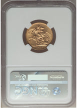 画像をギャラリービューアに読み込む, 【NGC鑑定 MS62】イギリス ビクトリア女王ヤングヘッド（セントジョージと竜） ソブリン金貨 1876年
