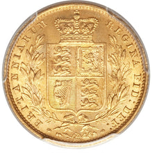 画像をギャラリービューアに読み込む, 【PCGS鑑定 MS64+】イギリス ビクトリア女王 ソブリン金貨 1853年
